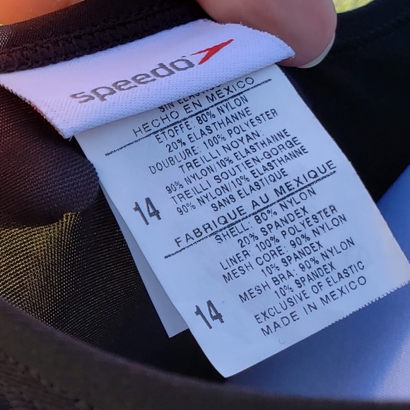 Women's Speedo Swimsuit w/ Waste Rouging sz 14 blk - Picture 5 of 9